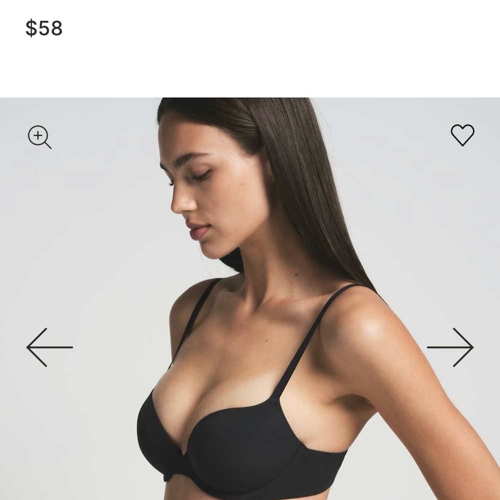 Skims NWT Onyx Push Up Plunge Bra, Size 36C.